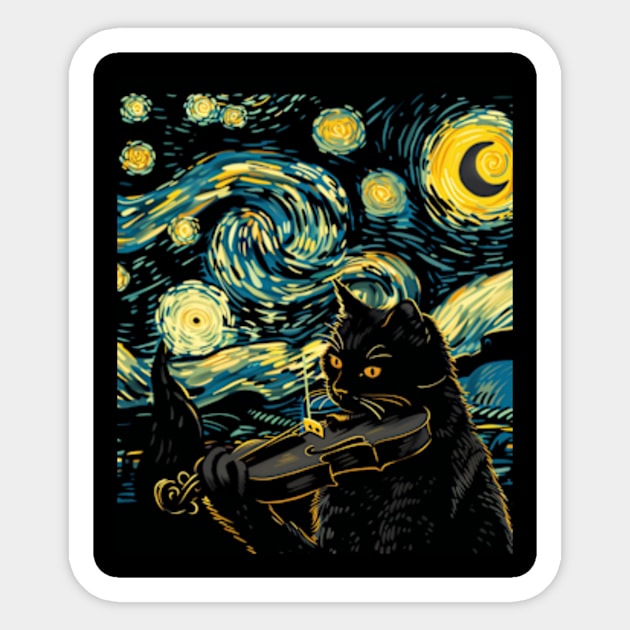 Cat Starry Night Astro Nomadic Sticker by BoazBerendse insect